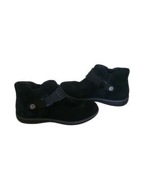 Kids Black Ankle Boots with Strap